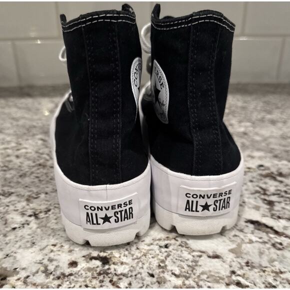 Converse Lugged Hi Platform Sneakers Women's 8 Black Shoes High Top Chuck Taylor - Picture 4 of 7